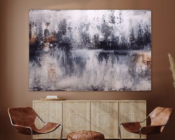 Nordic Mist, abstrakt in Blau und Grau