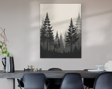 Nebliger Kiefernwald von Giandra Safaraz