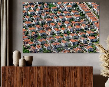 Niederlande, Alphen aan den Rijn, Wohngebiet. Luftaufnahme. von Frans Lemmens