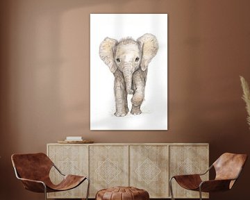 Bébé éléphant mignon | Pour la chambre d'enfant sur Lauren Wilde