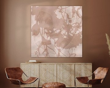 Wabi-sabi abstract botanical in soft neutrals by Dina Dankers