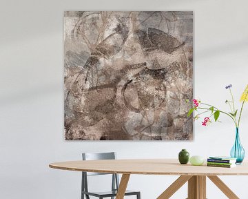 Abstract minimalist art with organic textures in earthy tones by Dina Dankers