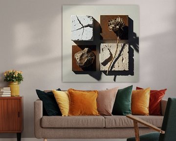 Travertin und Sukkulenten Wüste Modern Flat Lay von maulana risyad