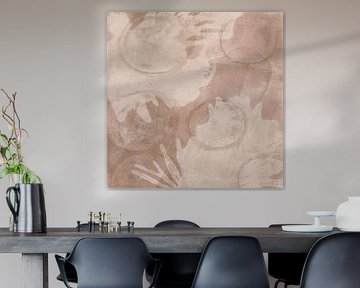 Wabi-sabi abstract art in beige and white by Abstract Minimalist Art
