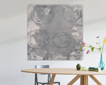 Contemporary abstract art in grey and white by Abstract Minimalist Art