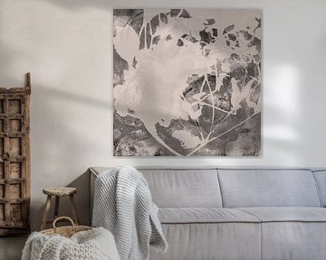 Minimalist abstract botanical in black and white by Abstract Minimalist Art