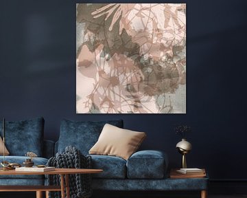 Minimalist abstract botanical in neutral colors by Abstract Minimalist Art