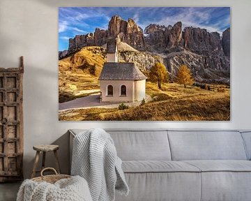 Herfst op de Gardena Pas in Zuid-Tirol van Achim Thomae Photography