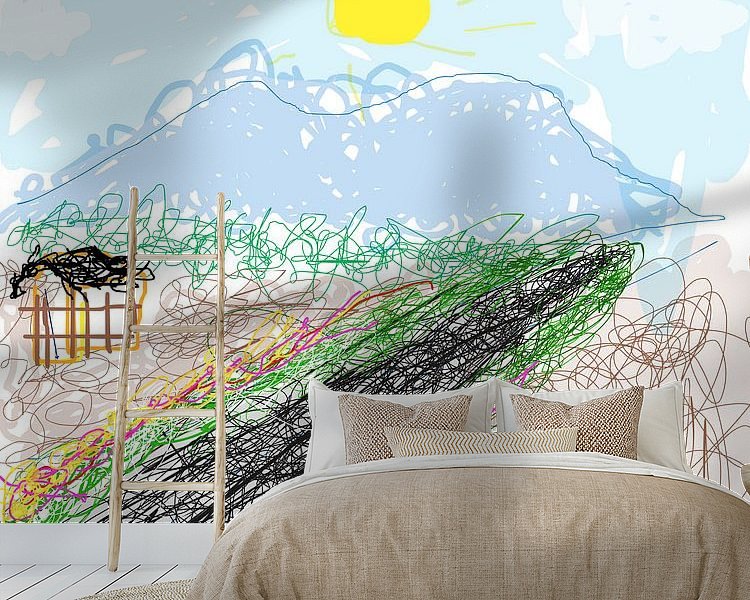 Voorbeeld van het werk in een kamer