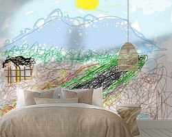 Voorbeeld van het werk in een kamer