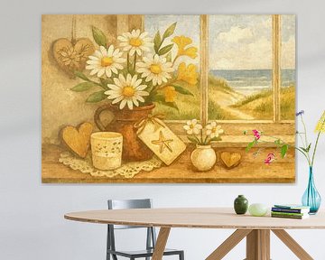 Danemark - Fenêtre d'été avec vue sur la mer