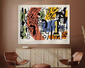 Fernand Léger, Frauen mit Papagei. 1952