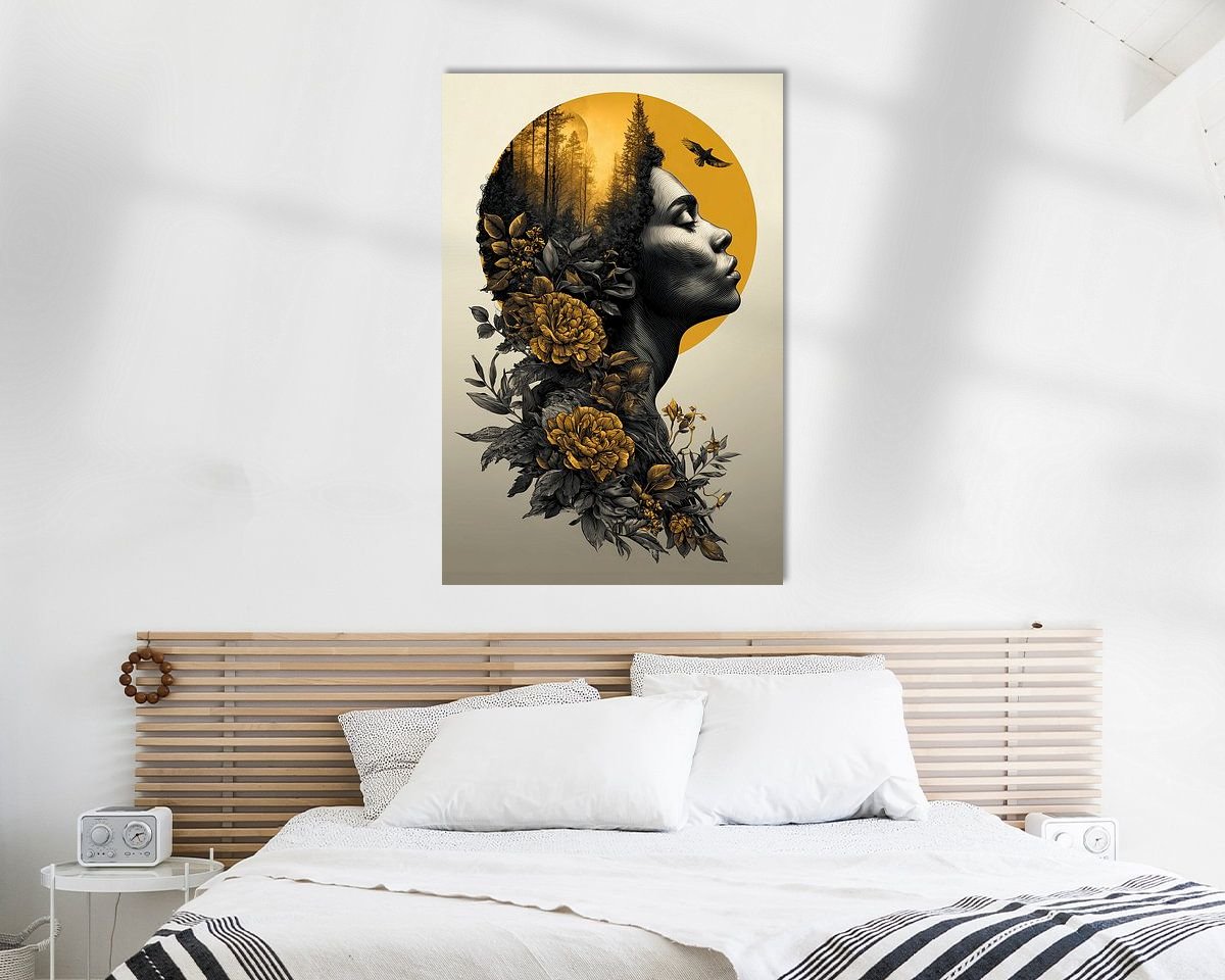 Voorbeeld van het werk in een kamer