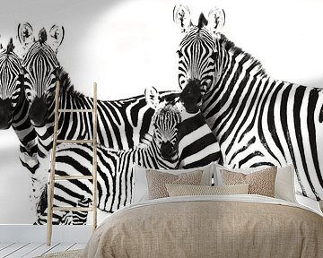 Zebra Familie van Roland Smeets