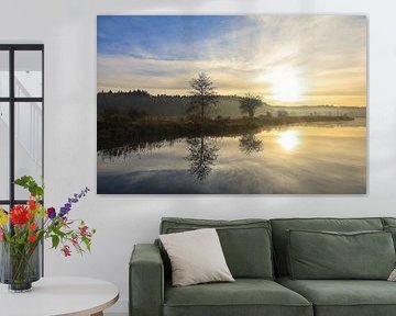 Paysage riverain des lacs de Schwackenreut un matin de novembre - Landkreis Konstanz sur BlattArt - Christine Horn