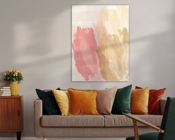 Abstract schilderij in pastelkleuren