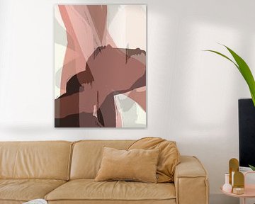 Abstrakte Formen und Linien in rosa Terra