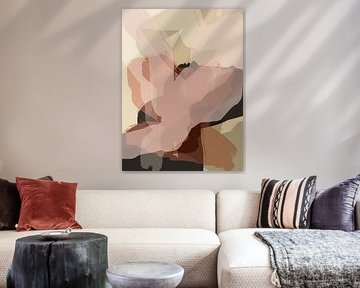 Abstract shapes and lines in soft earthy tones by Dina Dankers