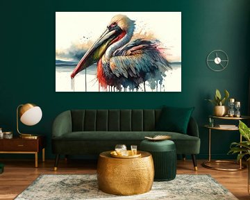 Küstenpelikan-Porträt von Chromatic Fusion Studio