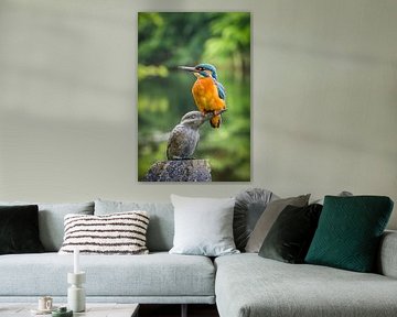 Kingfisher on kingfisher figurine.