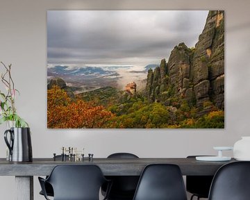 Monasteries of Meteora in autumn landscape