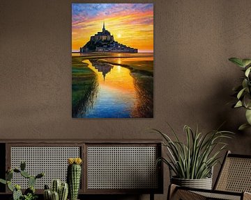 Mont Saint-Michel Sunset – Impressionist Iconic Landscape
