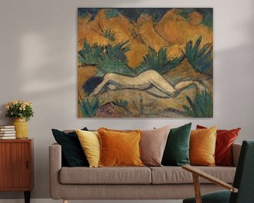 Nude lying in dunes, Otto Mueller