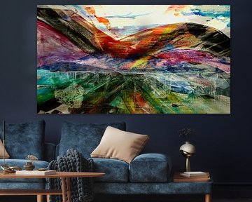 When ancient mountains meet restless sea - geological time compressed into pure colour. by Tymn Lintell