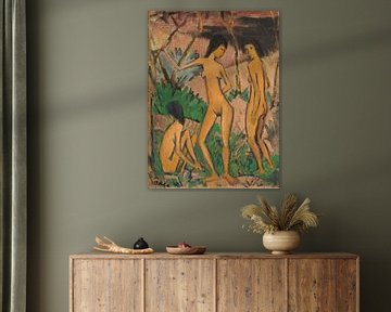 Drie naakten in een landschap, Otto Mueller