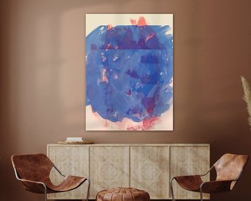 Abstrakte Malerei in blau, weiß, rot von Dina Dankers