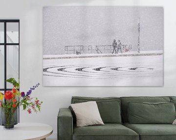 Nimègue, labyrinthe dans la neige