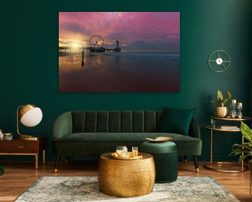 Schöner Herbst-Sonnenuntergang am Scheveningen Pier von Rob Kints