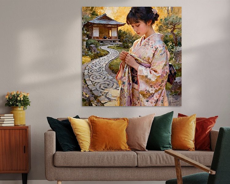 Voorbeeld van het werk in een kamer