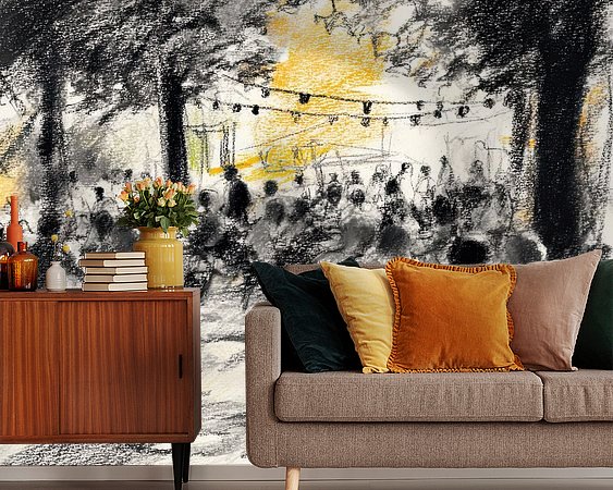 Voorbeeld van het werk in een kamer