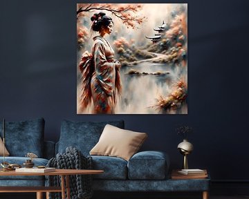 Flowing Kimono, Still Waters von Johannas Art Creations