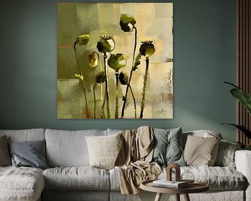 Whispering Growth – Peinture botanique abstraite sur Mellow Art