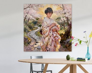 Geisha Among Flowers von Johannas Art Creations