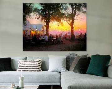 Abendlicht im Biergarten von Vlindertuin-Art