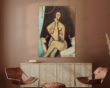 Karl Hofer, Assis sur le lit, 1948