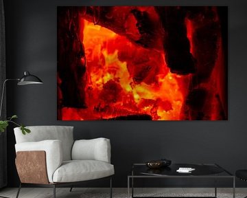 Glühende Holzglut erzeugt abstrakte Textur von de-nue-pic