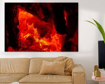 Rot glühende Glut von heißer Holzkohle von de-nue-pic