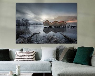 The boathouses at Kochelsee by Steffen Henze