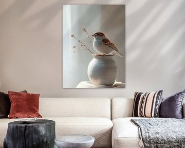 Spatz im Gleichgewicht