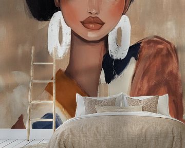 Modern portret in aardetinten