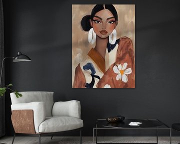 Modernes Porträt in Erdtönen