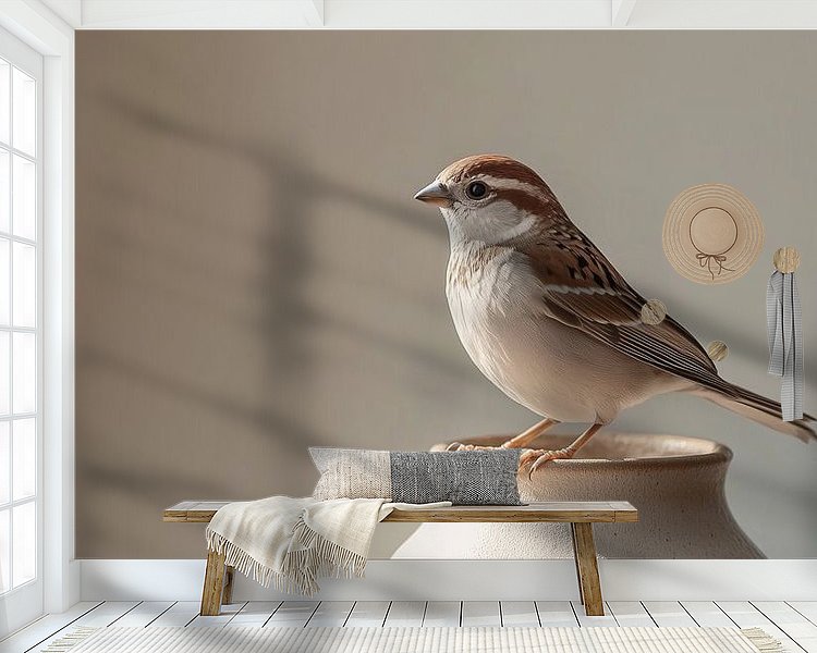 Voorbeeld van het werk in een kamer