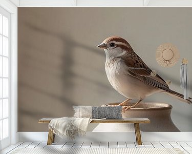 Voorbeeld van het werk in een kamer