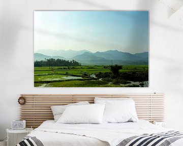 Rice paddies and mountains in Vietnam by Gijs de Kruijf