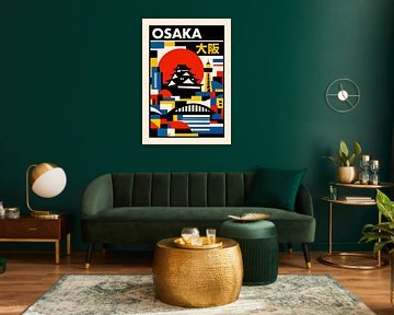 Osaka Bauhaus Poster - Minimalistische Stadtkunst von irgian firmansyah