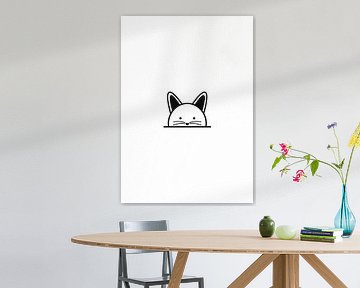 Minimalistische Katze Line Art - Niedliche Wandkunst von irgian firmansyah